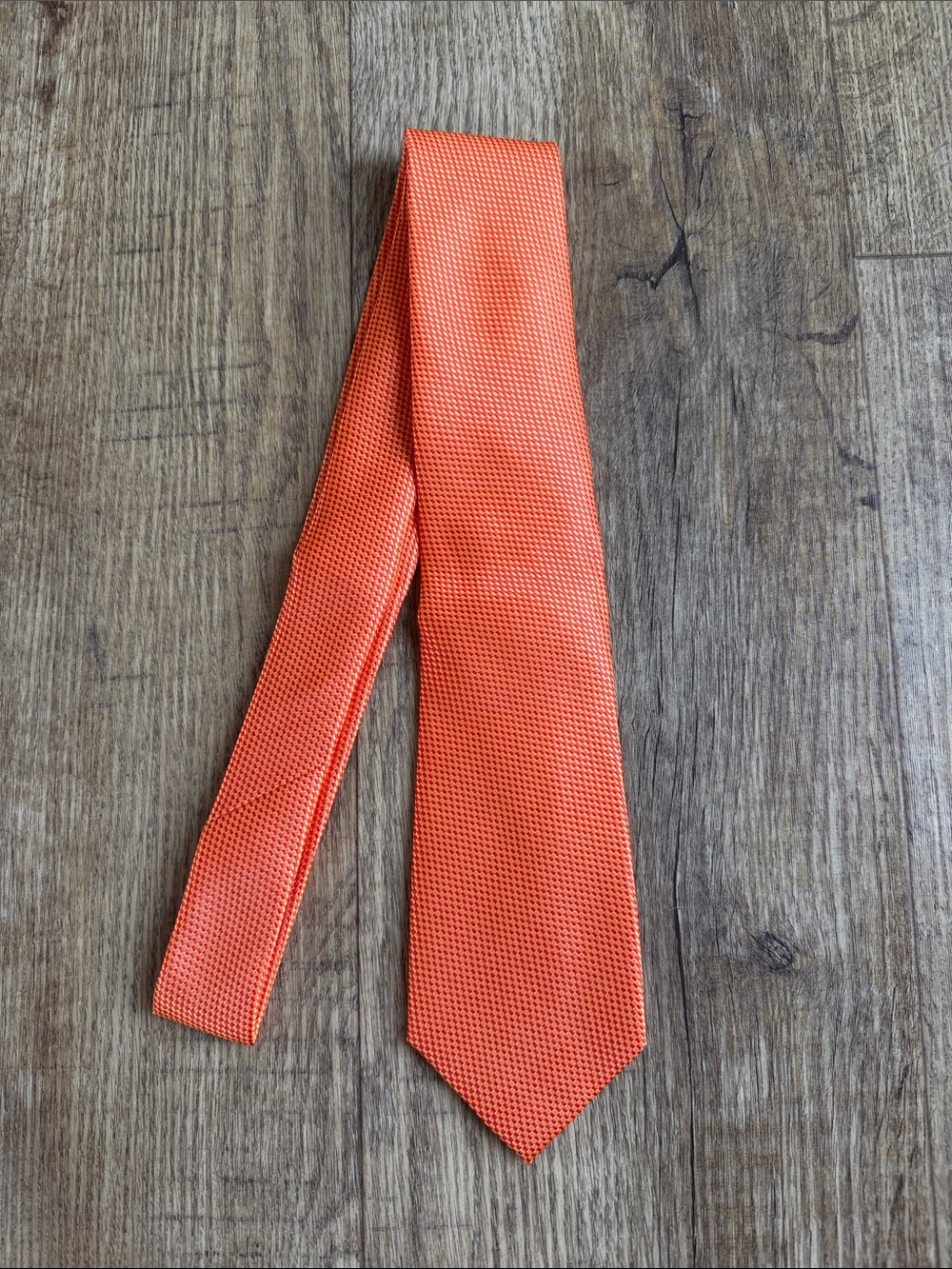Men's Orange Textured Woven Necktie